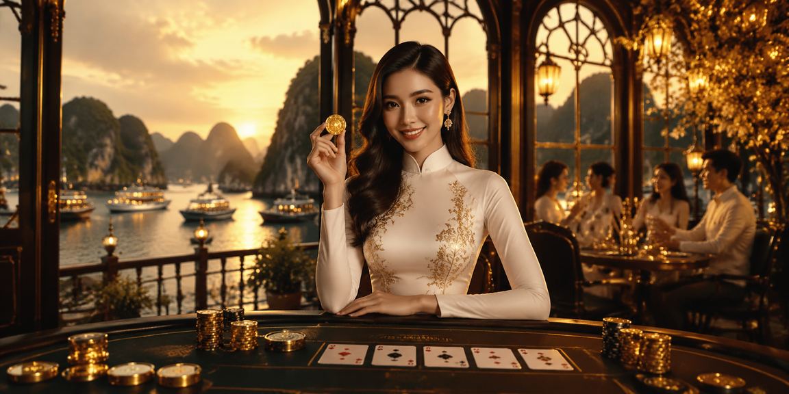 Khách chơi đang thưởng thức baccarat tại Hạ Long
